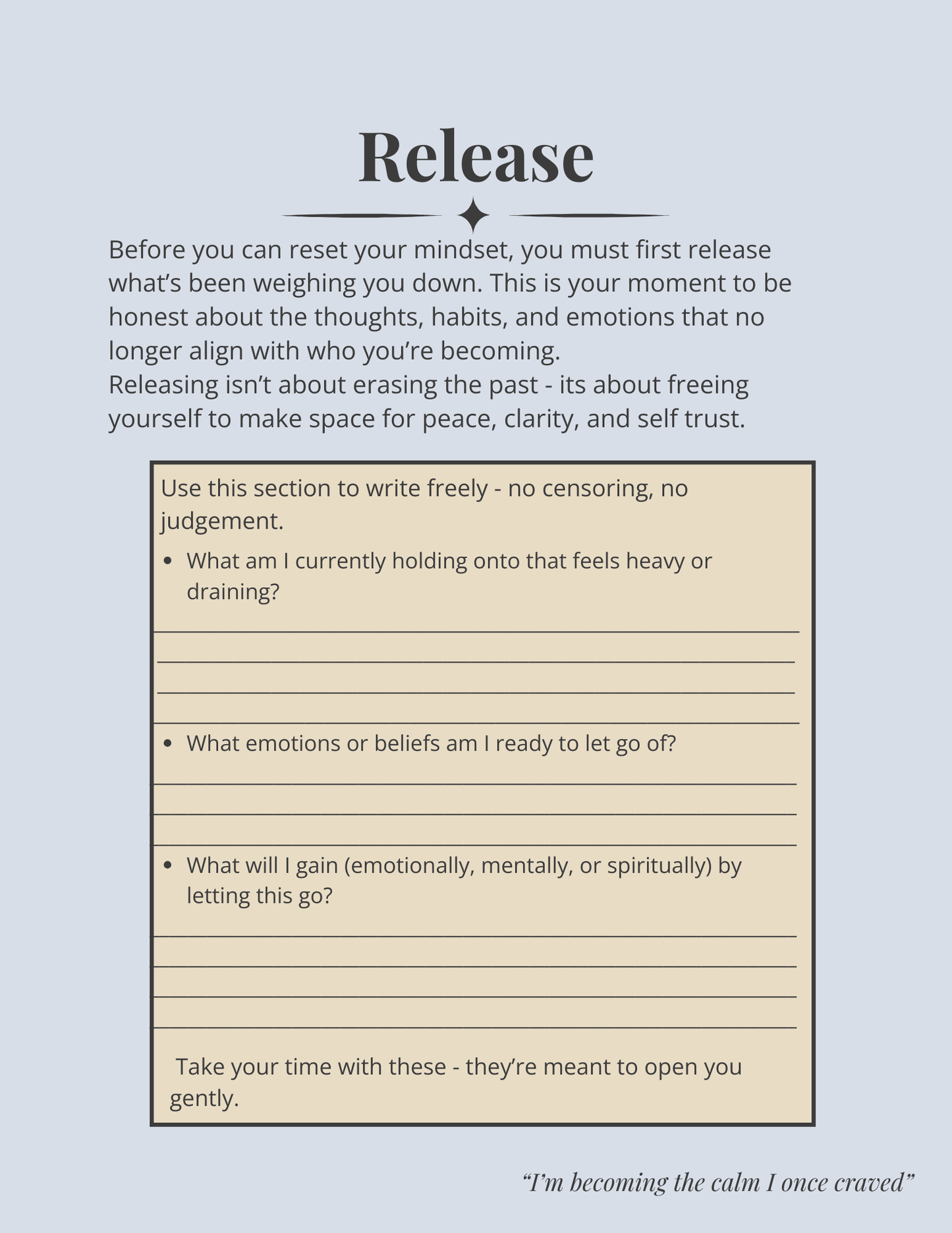 Mindset Reset Journal