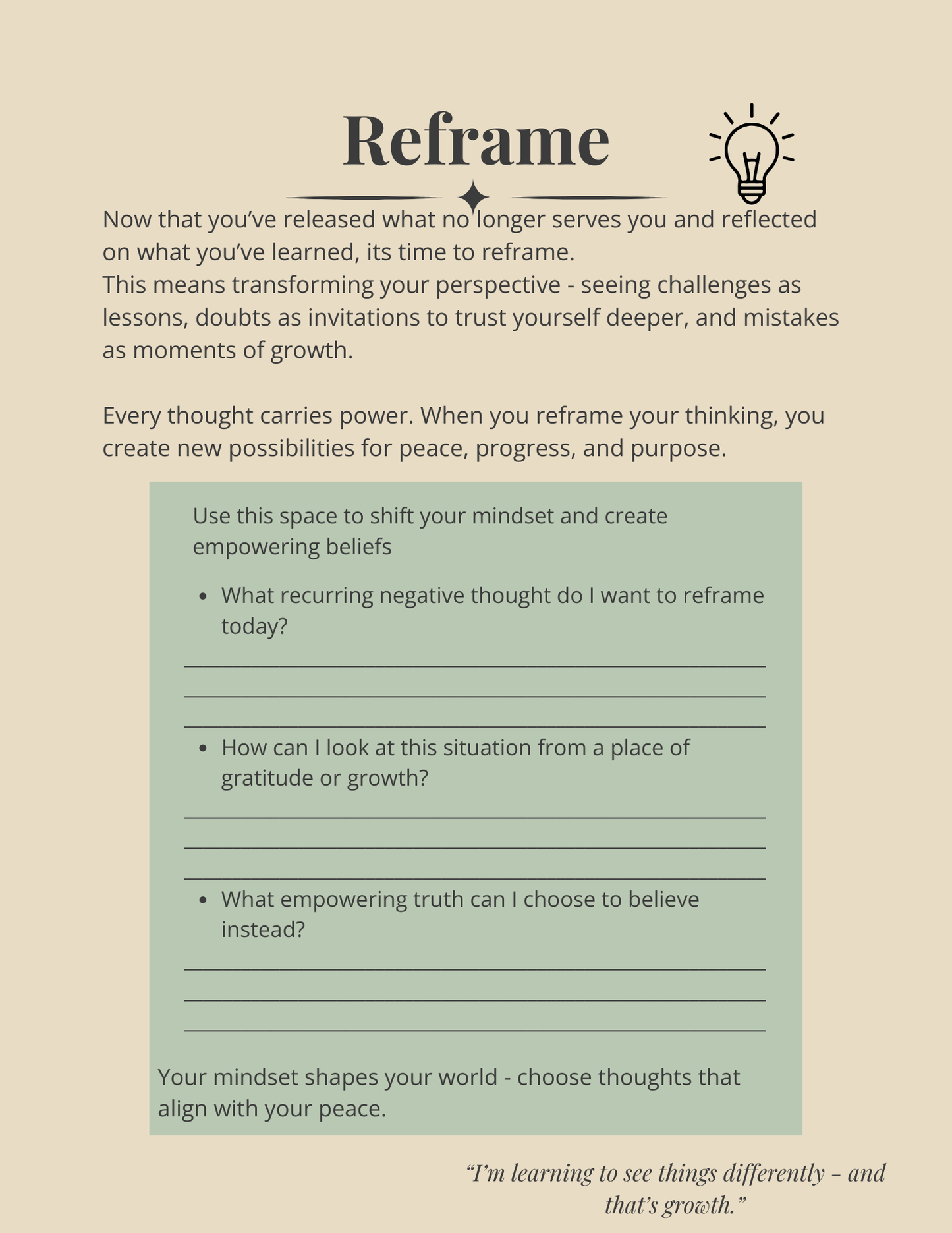 Mindset Reset Journal